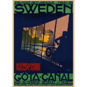 Göta Kanal på däck 1931, affisch 21x30cm